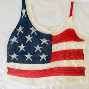 American Flag Crop Top